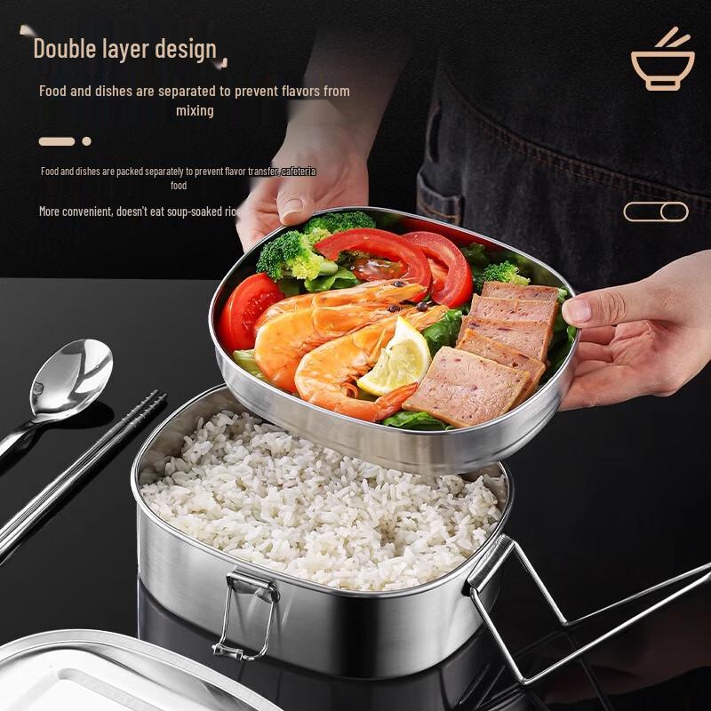 Classic 304 Stainless Steel Single-Layer Lunch Box