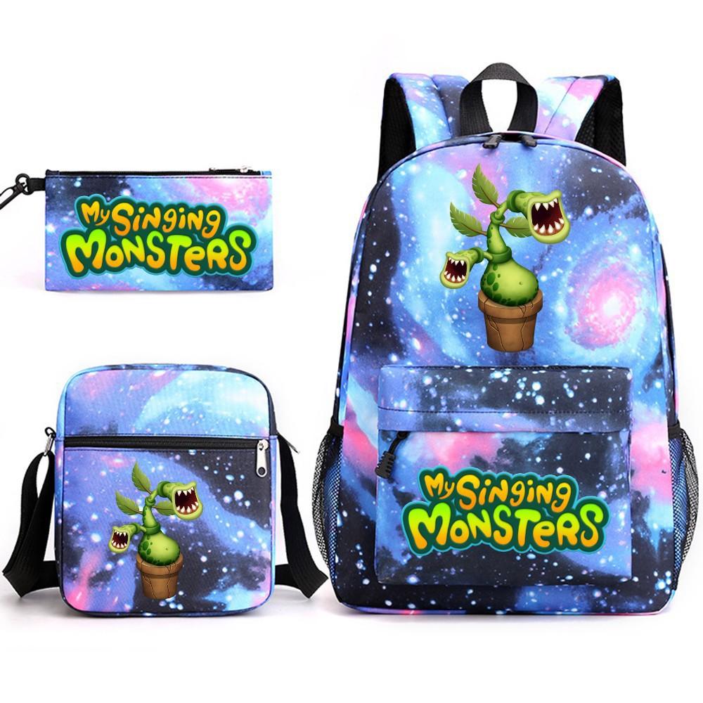Monster Concert My Singing Monsters Three-Piece Schoolbag Backpack Large Capacity Student Schoolbag