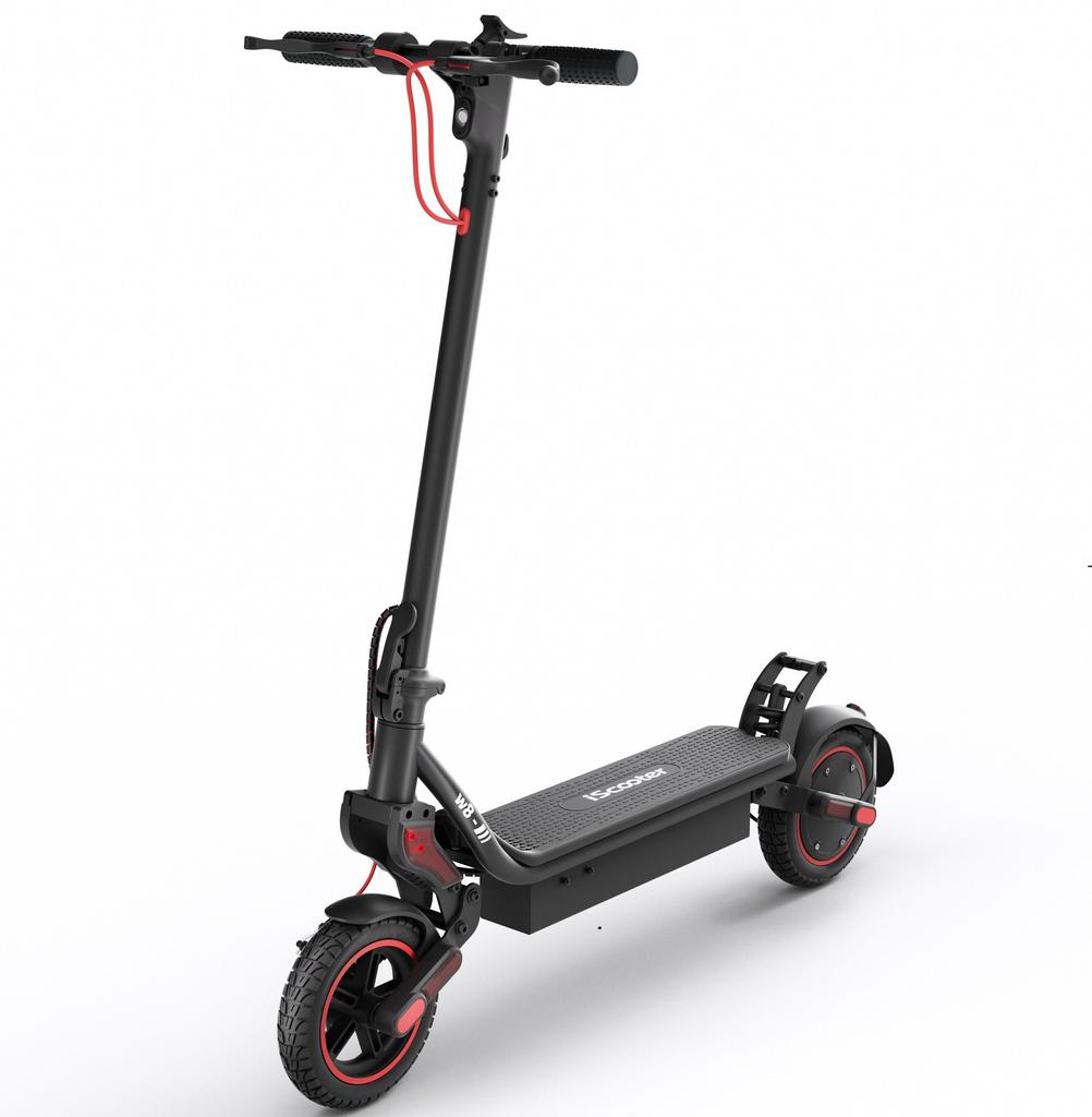 iScooter W8 9.3" Electric Scooter, 750W Motor, 45km Range, Dual Suspension, Off-Road Tires, Dual Disc Brakes for Urban & Light Trail Riding