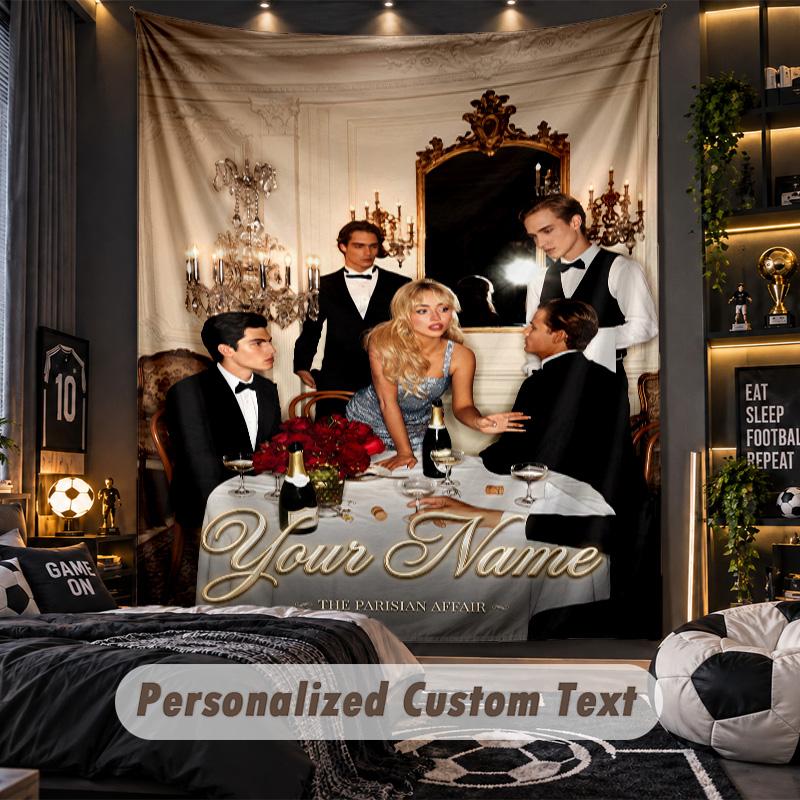 Personalized Wall Tapestry,Sabrina Carpenter Custom Printed Name, Fabric Wall Art For Indoor Room Backdrop