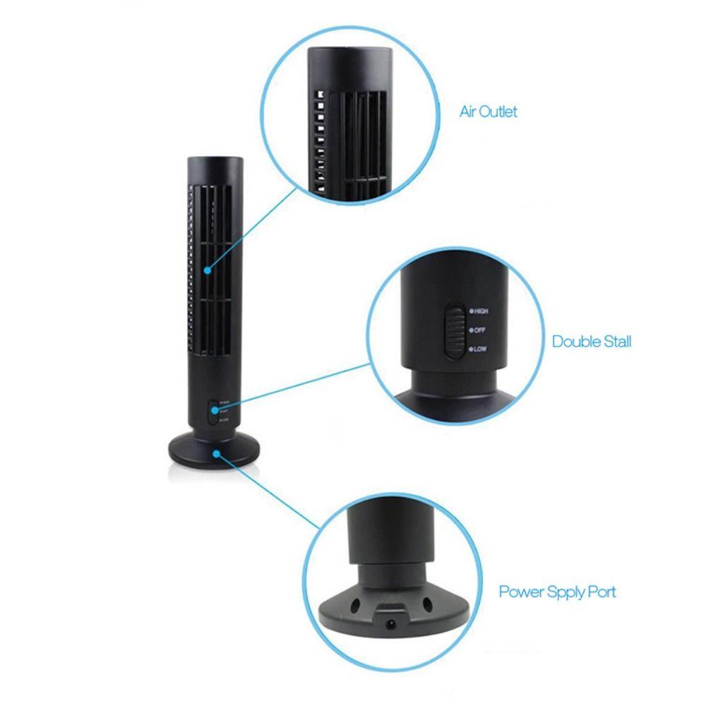 Portable Tower Type Electric Fan 2 Speed Cordless Handheld Fans Gifts Desktop Fan