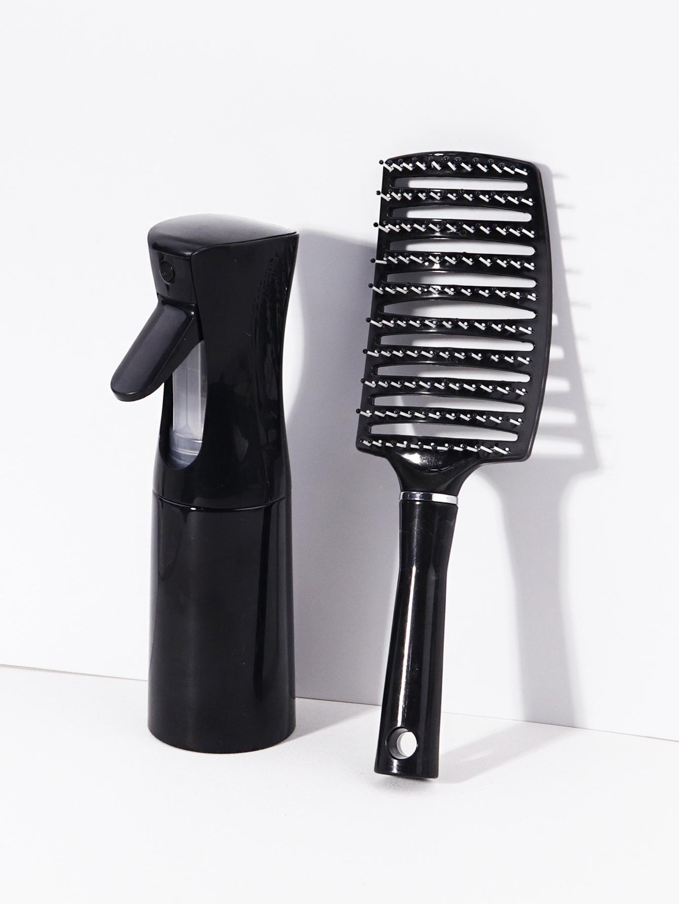 

2pcs hair brushes spray bottle set, soft hair brush, suitable for all kinds of hairstyles, necessary for travel