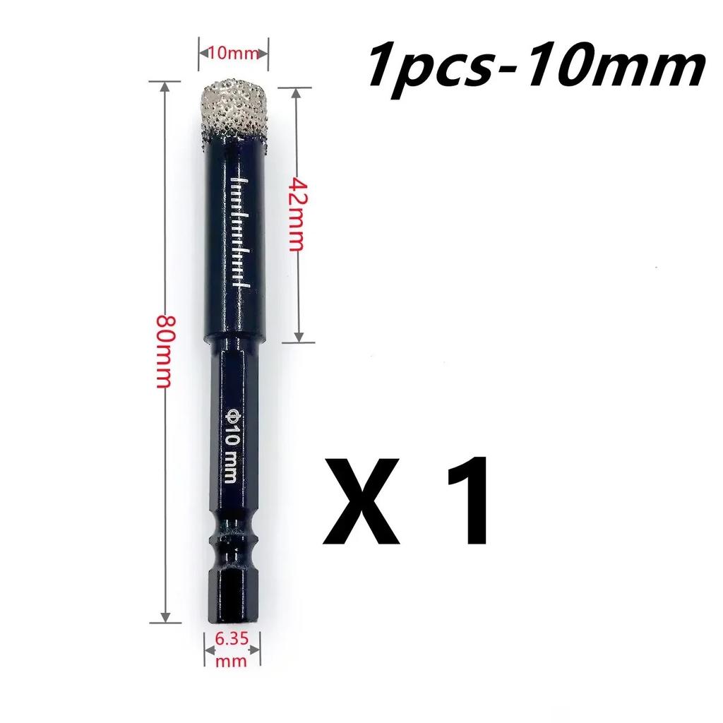 Hexagonal Shank Brazed Dry Diamond Drill Bit 5‑16mm Hole Saw for Granite Porcelain Stone, Professional Sharp Hole Opener Cutter