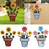 Flower Pot Garden Stake 2D Decor Sturdy Decoration for Lawn Landscape Patio