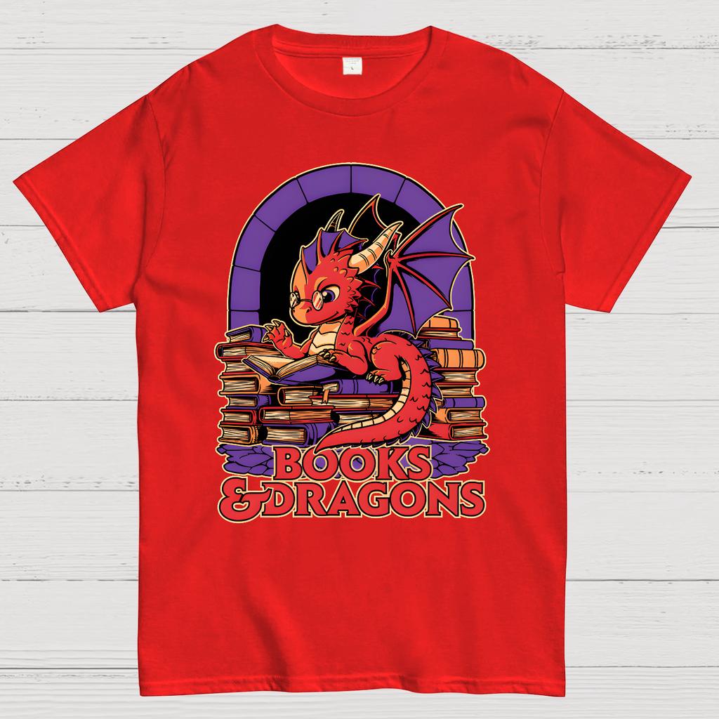 Books and Dragons Cotton Summer Casual Cool Loose T-Shirt
