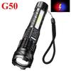 High Strong Power Led Flashlights Tactical Emergency Spotlights Telescopic Zoom Built-in Battery USB Rechargeable Camping Torch