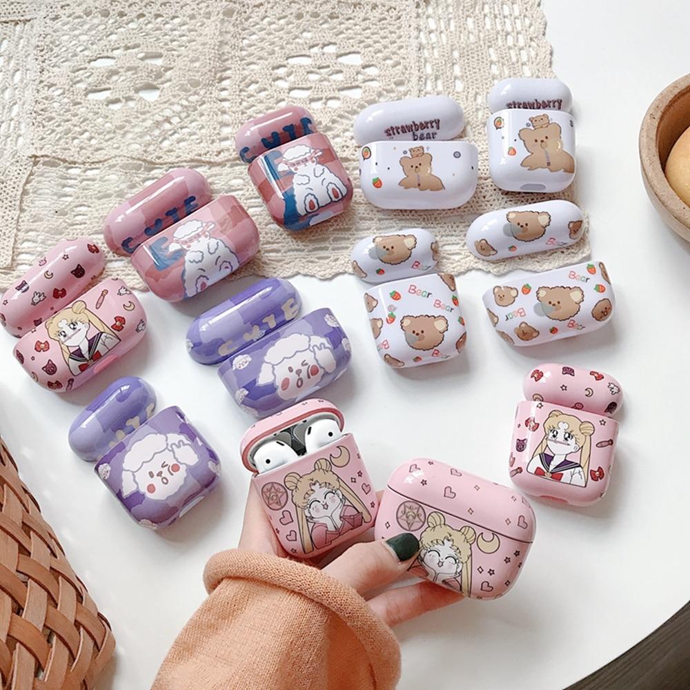 

Красивая девушка Мультяшный медведь Чехлы для Airpods 1 2 Чехол для наушников Симпатичный чехол для Apple Airpods 3 Air Pods 1 Pro Shell Sleeve Coque