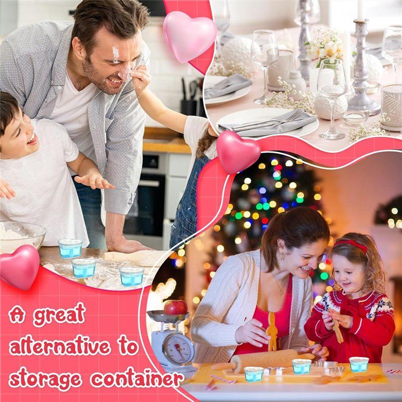 M-Modern-Valentinstag Herzförmige Aufbewahrungsbehälter Kunststoff Mini Herzbox Klare Lebensmittelaufbewahrungsbehälter 100 Stück