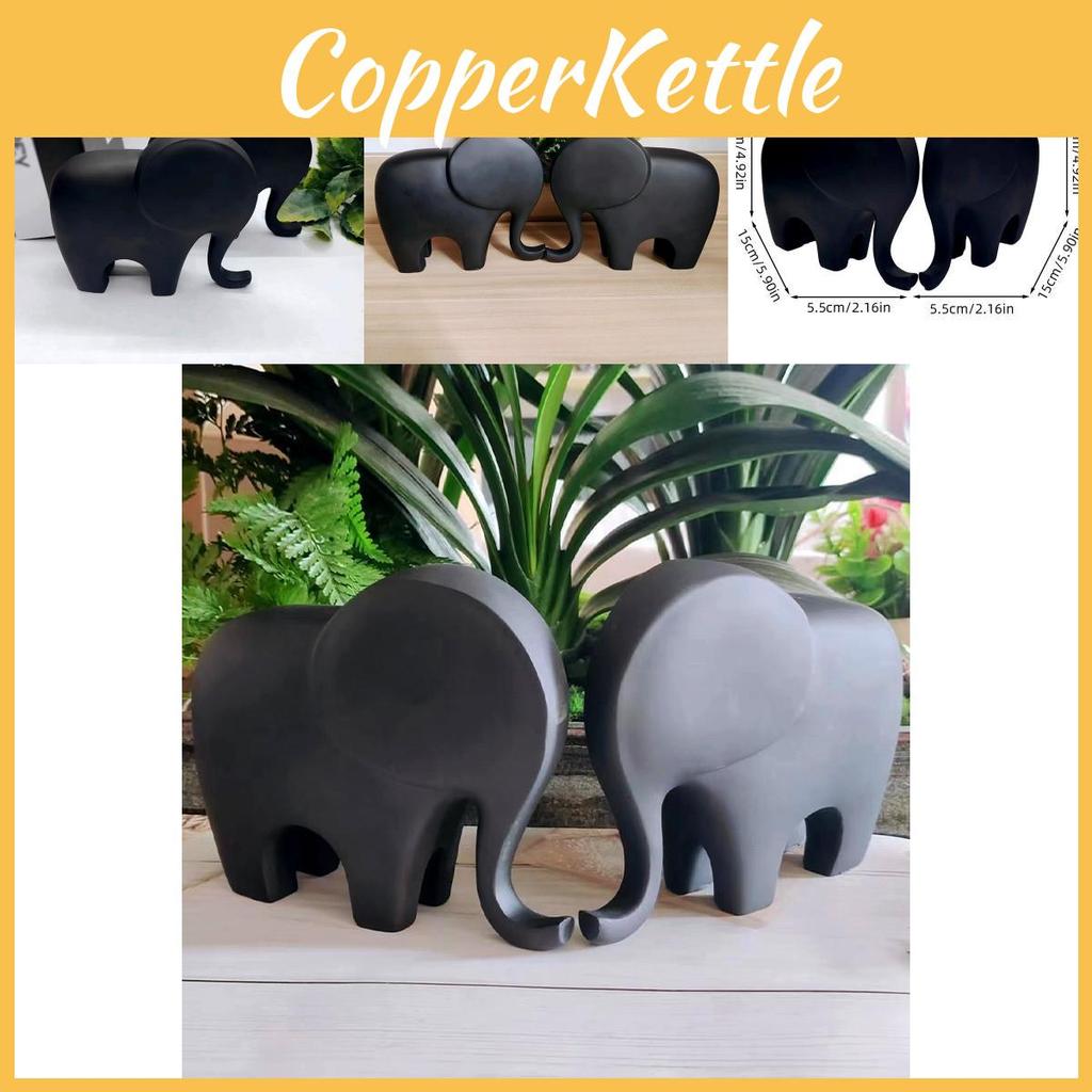 Elegant Par Elefant Resin Dekorativ Figur Modern Minimalistisk Heminredning Gåva