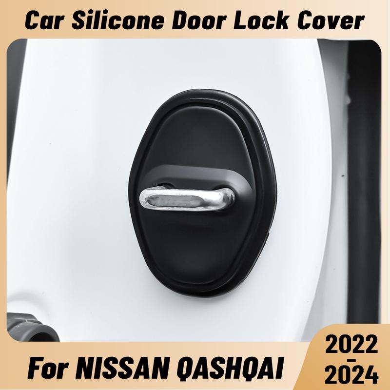 For NISSAN QASHQAI -2024 Car Door Shock Absorber Door Lock Protector Silicone Auto Door Lock Latches Cover Accessories