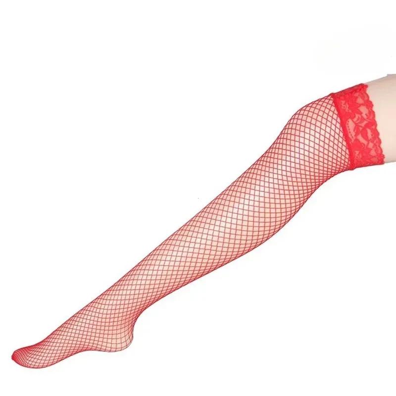 Women Fishnet Over Knee Stockings Floral Lace Stockings Breathable Slip Stockings Transparent High Quality Long Socks For Women