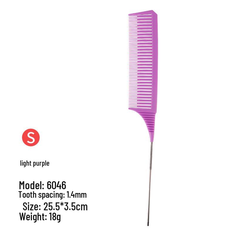 Barber Shop Sectioning & Dyeing Highlight Comb Set - Steel Needle and Fine Teeth, Heat-Resistant, Pointed Tail
