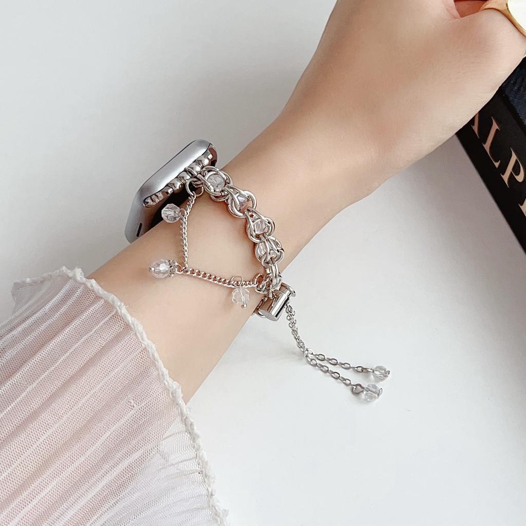 Crystal Beads Strap for Apple Watch Series 11 10 42mm/9 8 7 41mm/SE3 SE2 SE 6 5 4 40mm/3 2 1 38mm Sliding Bracelet