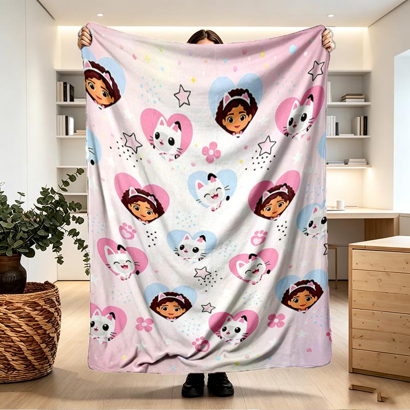 Gabby's Dollhouse Print Blanket - Soft & Comfortable, for Bedroom, Travel, Sofa, Home Decoration - Birthday Christmas Gift for Friend