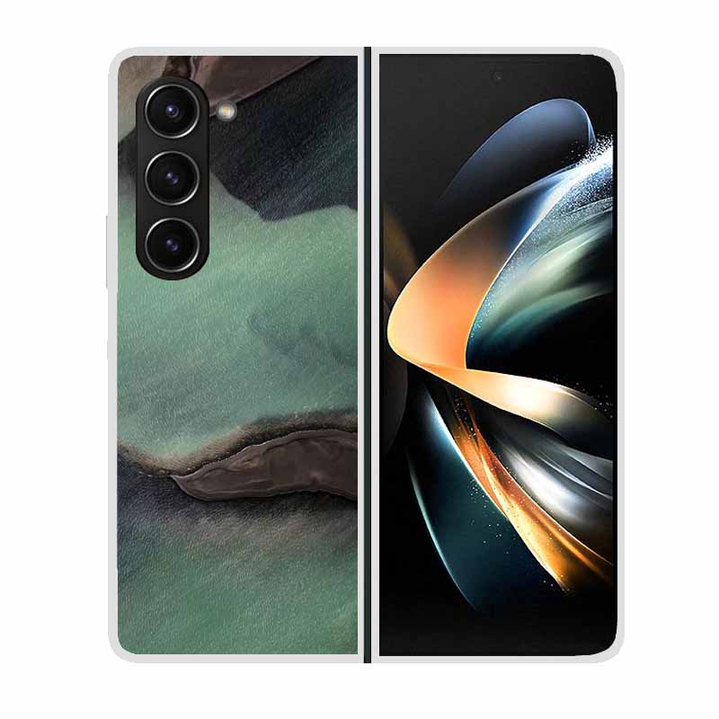 For Samsung Galaxy Z Fold 5 ZFold5 Cases Marble Transparent Shockproof Protection Hard Back Cover For Samsung Z Fold 5 5G Cases