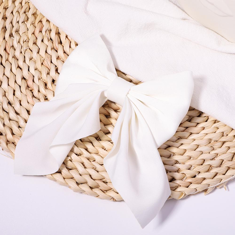 

1 шт. Милые заколки-бантики, однотонные заколки-бантики для девочек, атласные заколки-бабочки, заколки-утконосы, детские аксессуары для волос