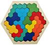 Hexagonal Wooden Geometric Puzzle Blocks for Kids 