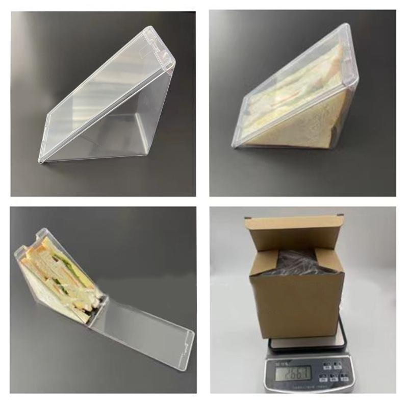 2Pcs Reusable Triangle Sandwich Containers Portable Plastic Food Storage Box for Freshness and Convenience