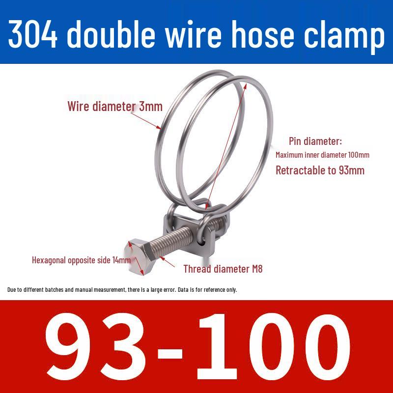 Doppeldraht-Schlauchschelle aus Edelstahl für Feuer-, Wasser-, Gasleitungen - Verdickt