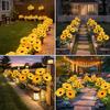 Solar Sunflower Lights Outdoor Waterproof Auto ON/Off Solar Garden Stake Lights for Lawn Pathway Yard Landscape Decor