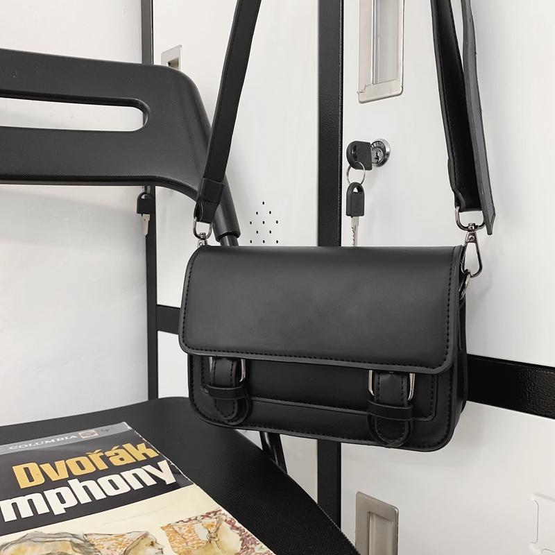 Crossbody bag men's bag new trendy brand messenger bag casual PU neutral shoulder bag portable small square bag