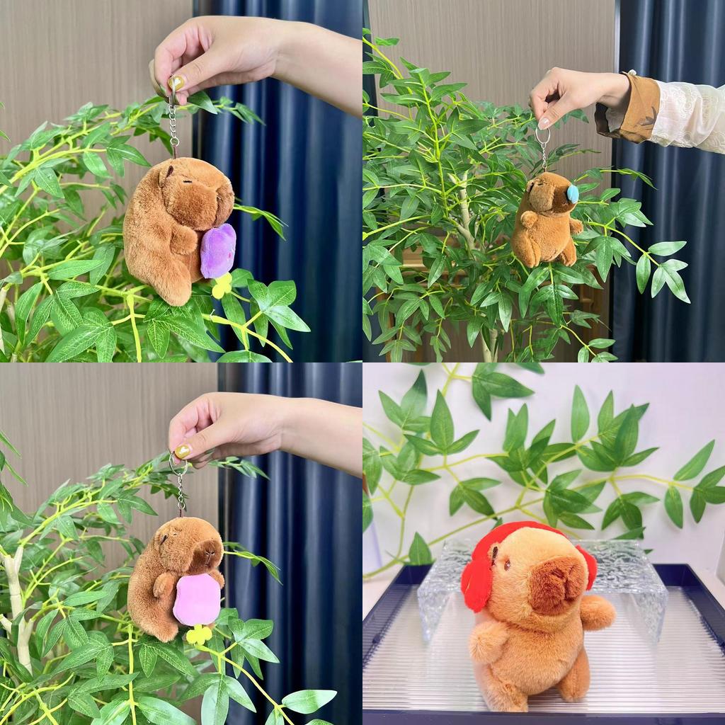 Charmig Kapybara Gosedjur Nyckelring Med Mjukt Tyg Och Unika Färgglada Stilar