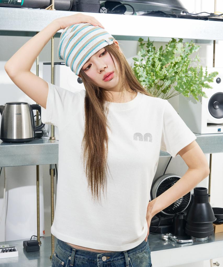 NOT NEW Nn Label Stripe Beanie White