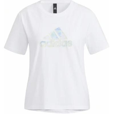 Solid Color Logo Crew Neck Short Sleeve T-Shirt Women Tops White HF2482