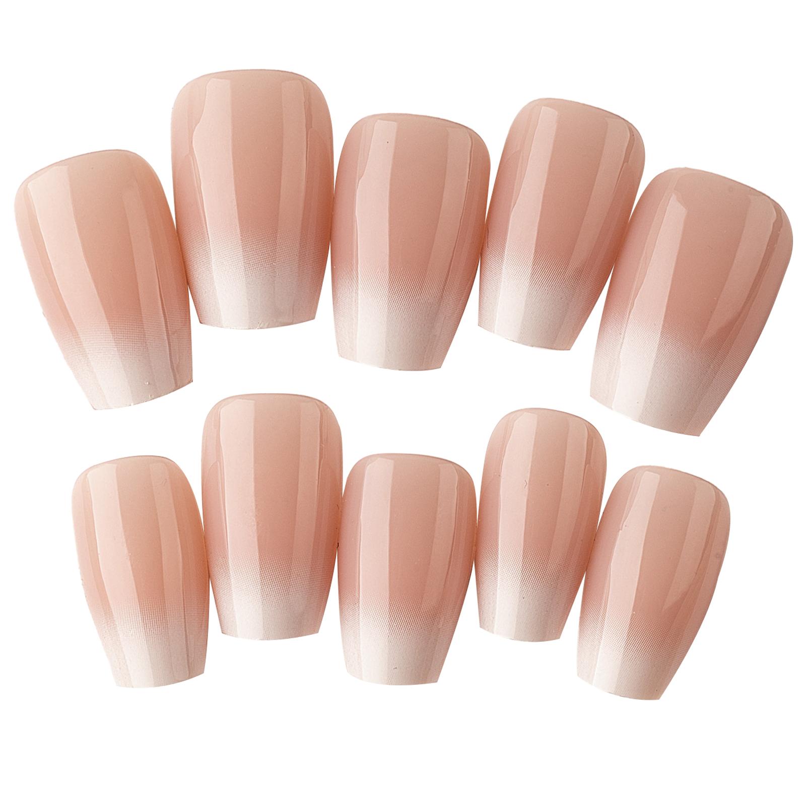 

240tips/box Stick On Nails Long Coffin Press on Nails for Women Pink and White False Nail DIY Nails Art Decoration A