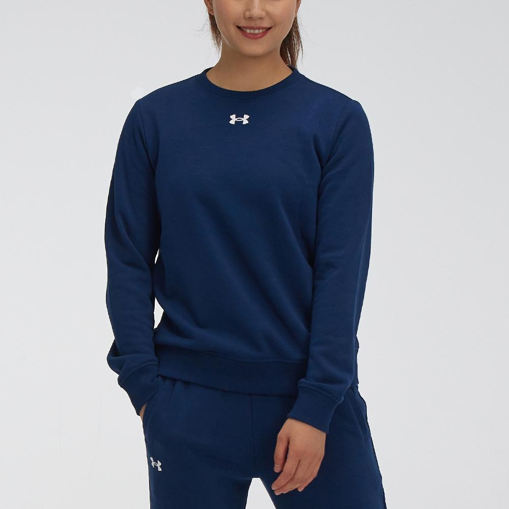 Under Armour Sports Leisure Knit Crewneck Training Sweatshirt Women Sweatshirt Academy-Blue 21600302-408