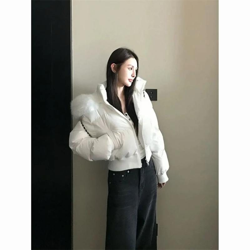 Ladies Down Padded Jacket Lapel Fashion Joker Winter Coat Temperament Korean Women Outwear