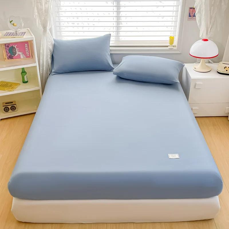 

3Pcs Fitted Sheet Microfiber Deep Pocket Bed Sheet Matcha Green Bedroom Bedding Sheets Set Solid Color Sheets With 2 Pillowcases 90x200x25cm 3pcs