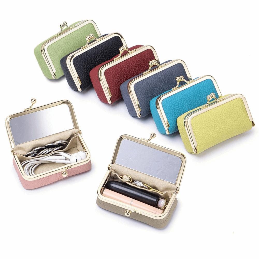 Con Specchio per Trucco Borsa per Rossetto Portatile Portamonete con Chiusura a Bacio Scatola per Gioielli Custodia per Rossetto