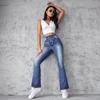 Women's Fashion Denim Casual High Waist Trousers Pants & Capris Casual Trousers