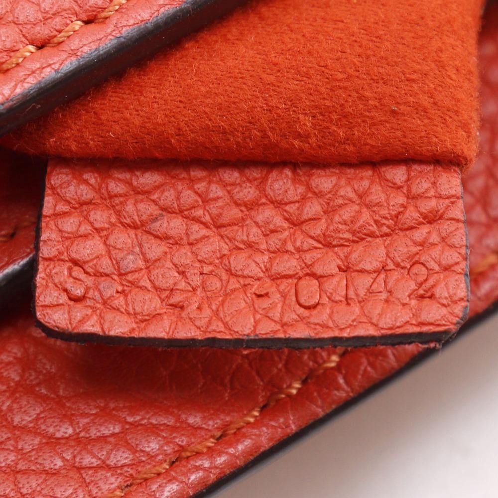 Celine Luggage Handbag Micro Shopper Red/Orange Leather Women Used