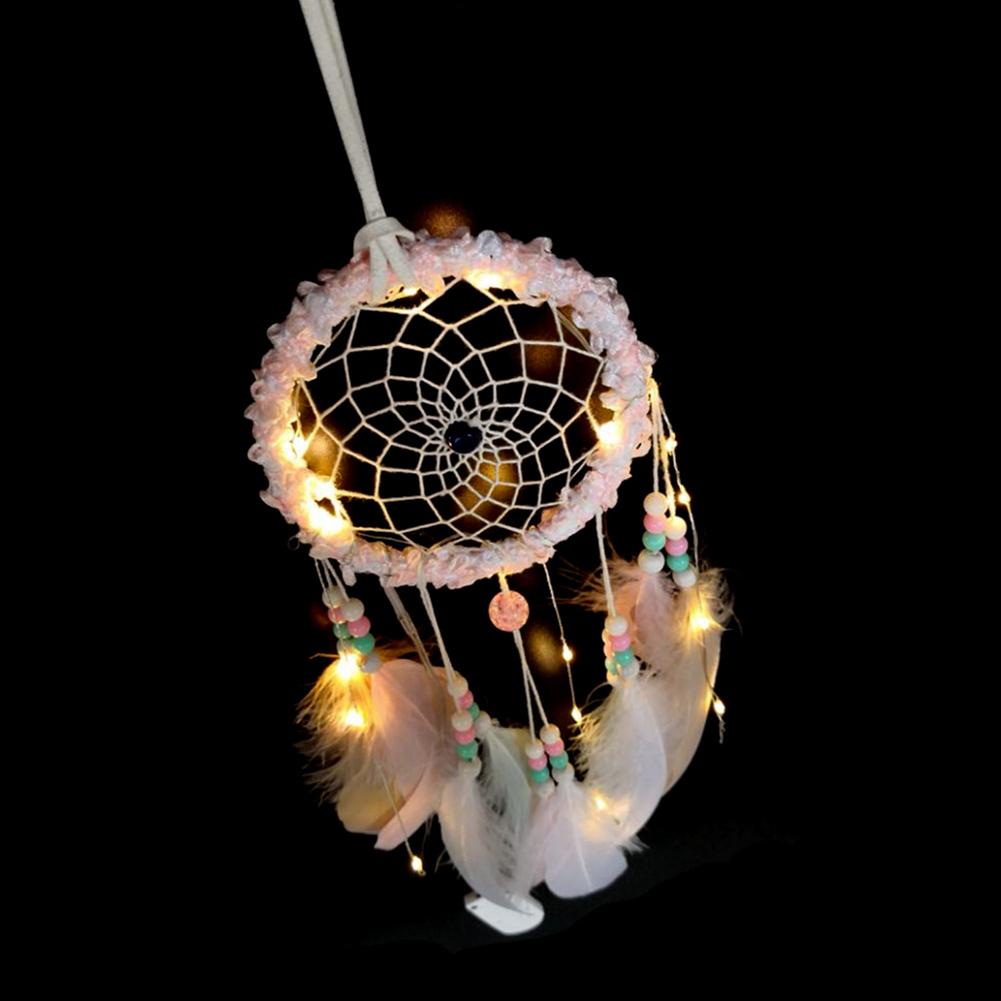 Natural Christmas Colorful Lights Home Decoration Single Ring Dream Catcher Hanging Decorations