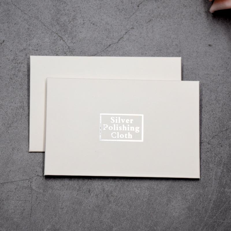 Double-Sided Thickened Deerskin Flannel Silver Polishing Cloth, 7x10cm, White Packaging
