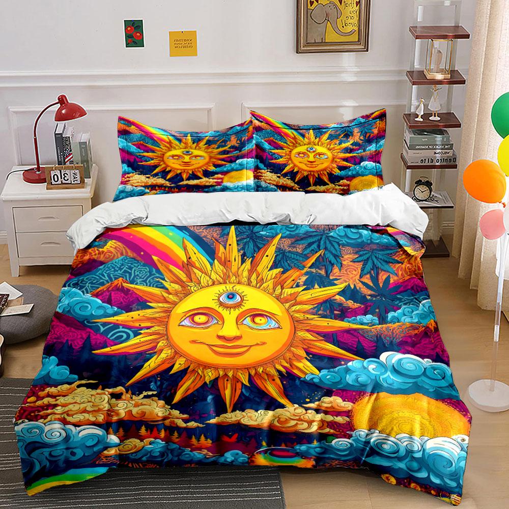 "Vivid cosmic sunshine dreamscape" Bedding sets Duvet covers Pillowcases(1* Duvet Cover 2* Pillowcases without duvet insert)