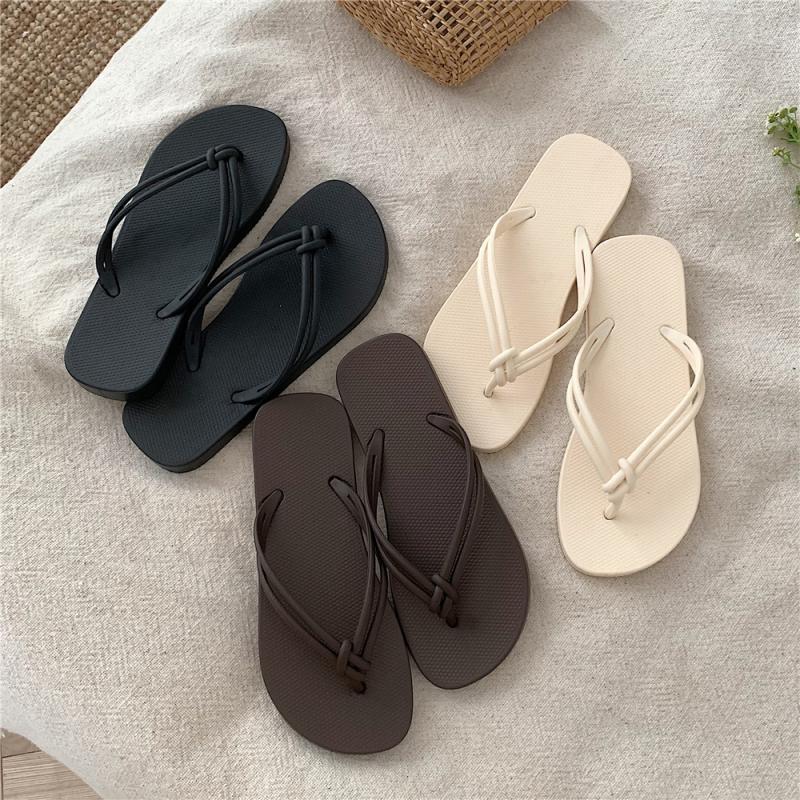 Solid Color Non-slip Leisure Couple Slippers Women Summer Beach Slippers Outdoor Women Flip Flops Breathable Beach sandals women