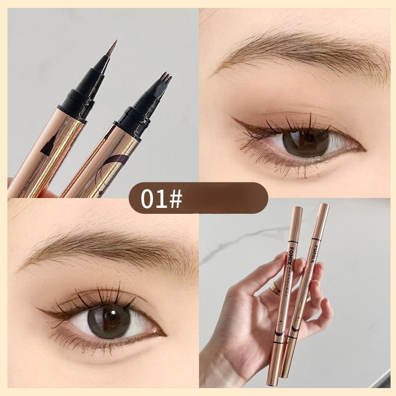 Double-ended Eye Makeup Pen, Quick-drying, Waterproof, Sweat-resistant, Long-lasting, Not Easy To Smudge, Water Eyebrow Pencil Eyeliner