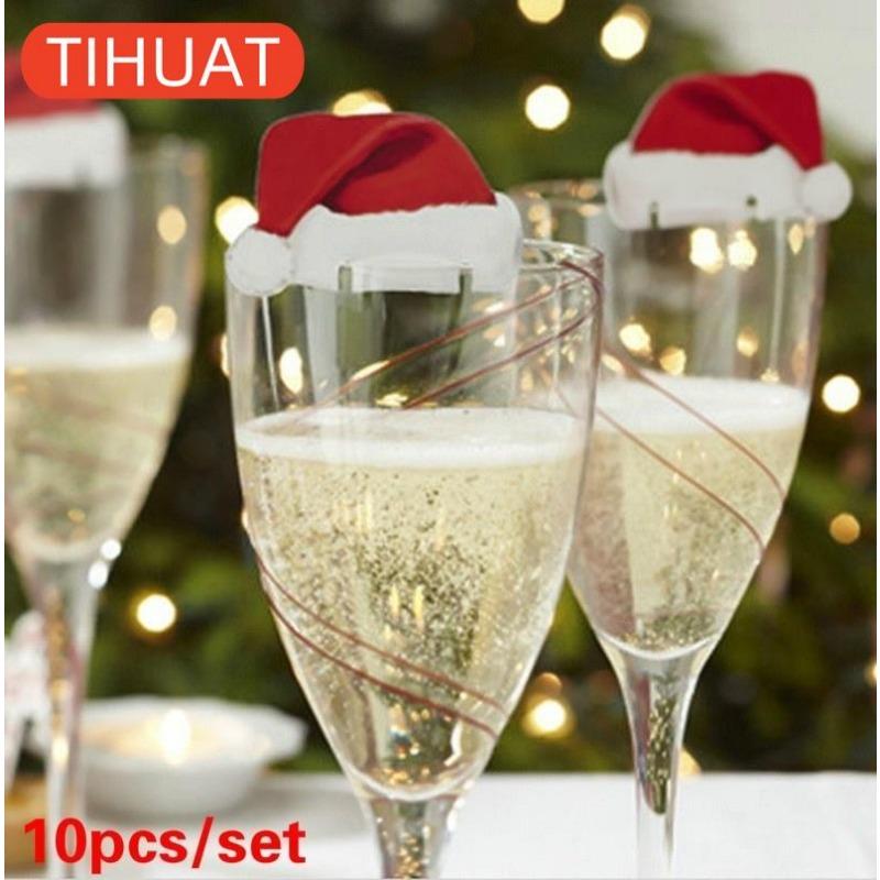 Christmas Decorations - Caps for Glasses, 10/20 Pieces