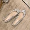 2025 summer new~ mesh rhinestone one-pedal flat-soled split-toed single shoes women's pig's trotters