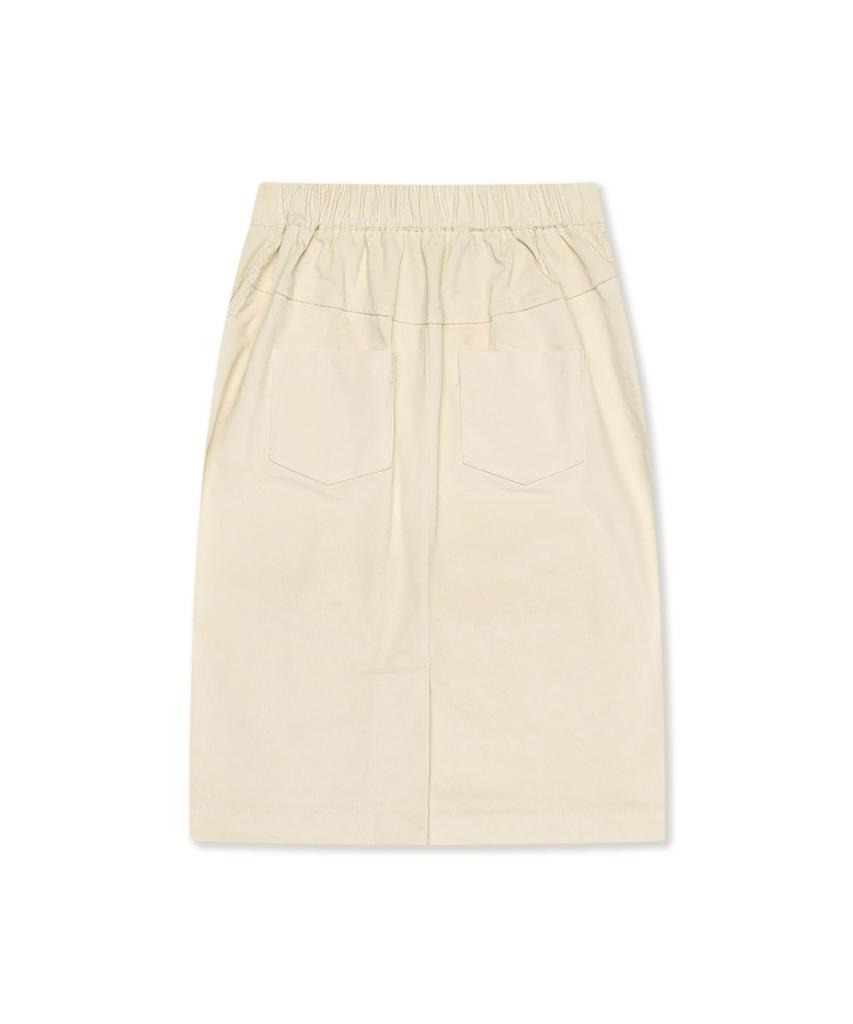 Seutyudioaenpaleukeu Corduroy Banding Skirt_Ivory