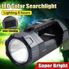 New LED Solar Searchlight Outdoor Long Range Flashlight Strong Light Torch Solar+Type C Rechargeable Flashlight Camping Lighting