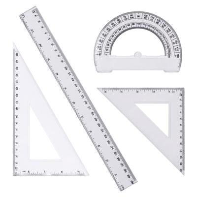 Eagle 4-teiliges Lineal-Set: Zeichenlineal, Messlineal, Geometrie-Lineal, Dreiecklineal, Winkelmesser, Schul- und Bürobedarf