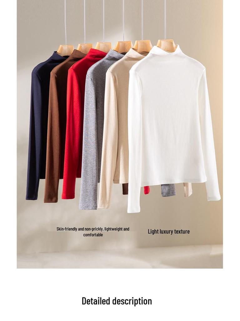Winter Minimalist Swan Neck Lyocell Merino Wool Base Layer - Warm, Skin-Friendly, Elastic Innerwear