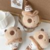 11cm Adorable Cotton Capybara Plush Stuffed Animal Doll Cute Ice Cream Cone Keychain Backpack Charm Party Gift for Kids