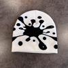 Water Drop Print Knit Beanie Men Women Soft Stretchy Skull Cap for Street Fashion Casual Outing Trendy Unisex Winter Hat
