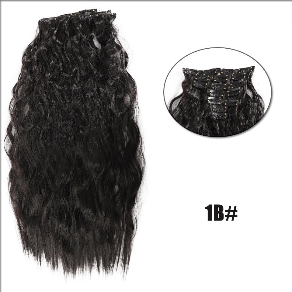 WTB Synthetic Wig 20 Inch 16 Clip Hair Extension Water Ripple Wig Set Of Seven Fluffy Heat-resistant Wig Clip Hair Extension Piece