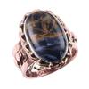 Natural Pietersite Gemstone 925 Sterling Silver Jewelry Two Tone Ring S.6.5 j1K17